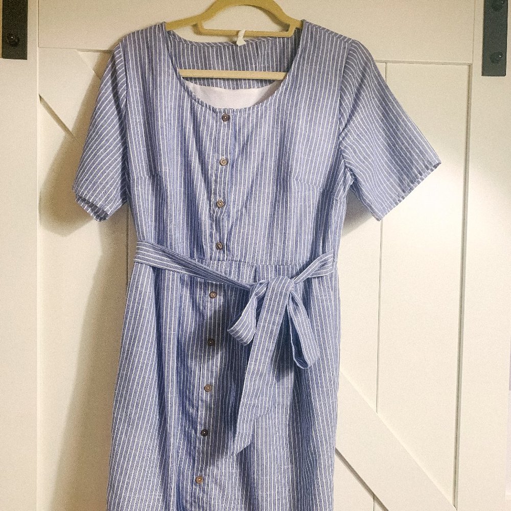 Pinkblush Linen-Blend Dress